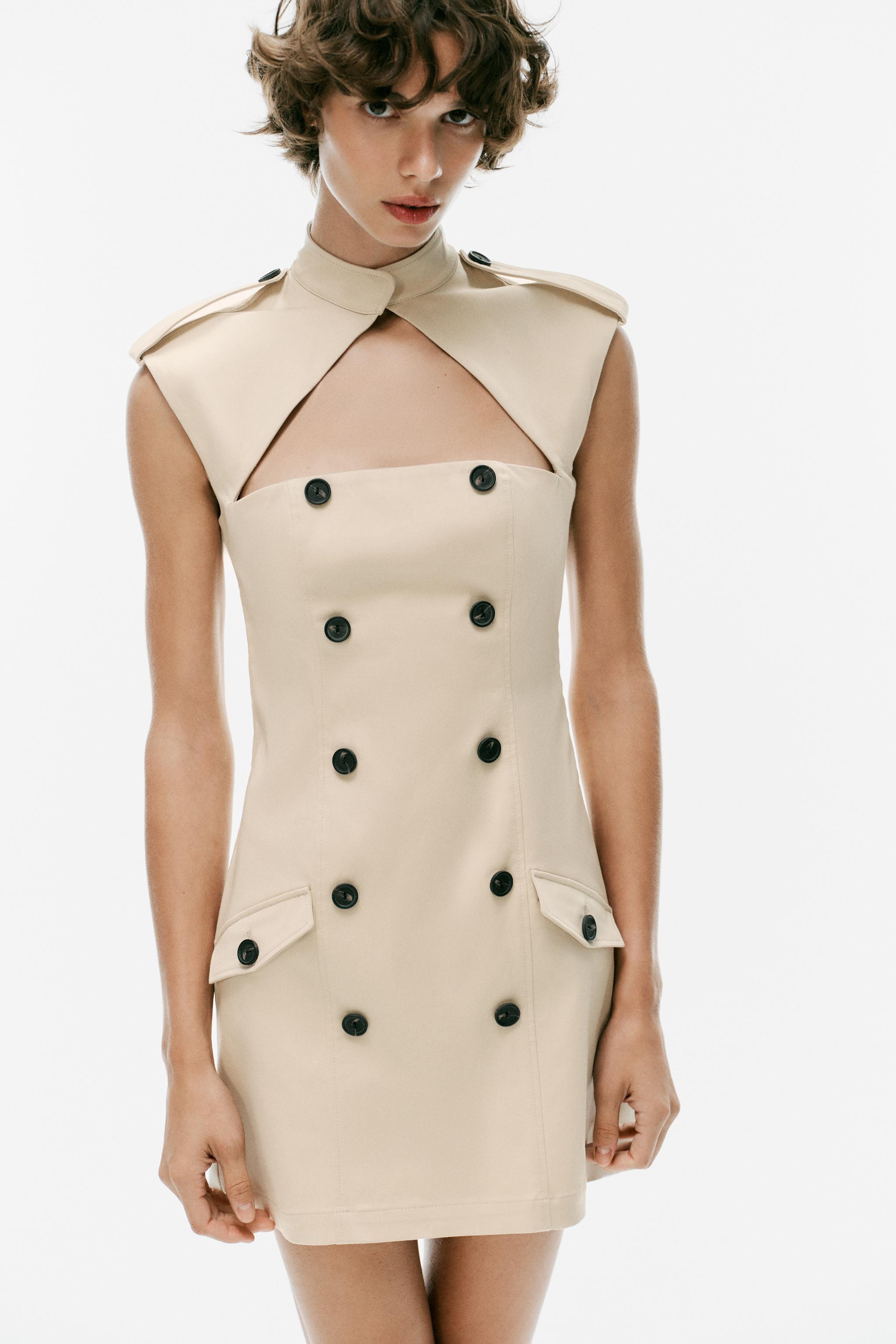 TRENCH MINI DRESS WITH SLIT